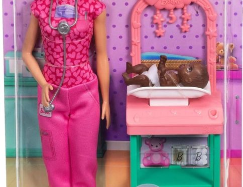 LALKA BARBIE LEKARZ PEDIATRA lalka Barbie doktor lalka bobasek + akcesoria