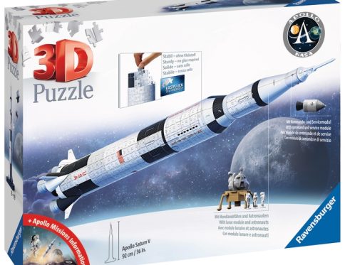 Puzzle 3D Ravensburger Rakieta prom kosmiczny statek Apollo Saturn V 504 el 91,5 cm