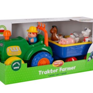 Traktor Farmer z przyczepą i zwierzątkami zwierzęta domowe