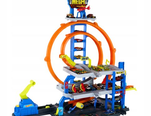 Hot Wheels Mega Garaż GIGAPĘTLA Tor wyścigowy + auto JBM74