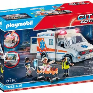 KLOCKI PLAYMOBIL KARETKA AMBULANS ŚWIATŁO DŹWIĘK 71232