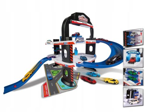 Auto Garaż parking miejski piętrowy z pojazdem trasa 3 poziomowy