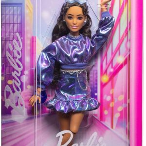 Barbie Deluxe Style Lalka w sukience JFP42 SUKIENKA Z METALICZNYM POŁYSKIEM (Kopia)