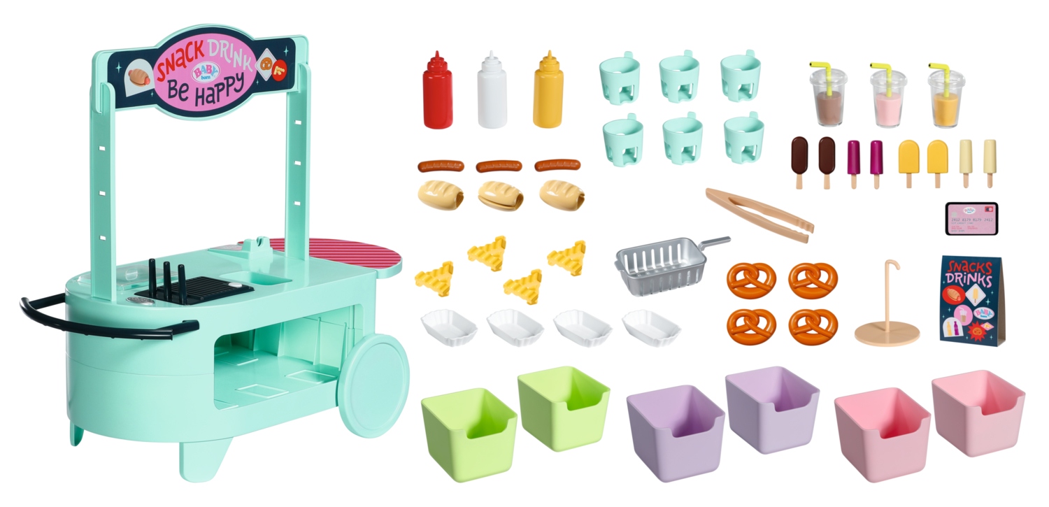 BABY-BORN-PRZYCZEPKA-PRZYCZEPA-WOZEK-Z-PRZEKASKAMI-SNACK-SHOP-SKLEP-SKLEPIK-EAN-GTIN-4001167835883