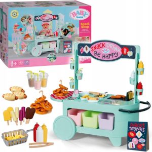 BABY BORN PRZYCZEPKA PRZYCZEPA WÓZEK Z PRZEKĄSKAMI SNACK SHOP SKLEP SKLEPIK