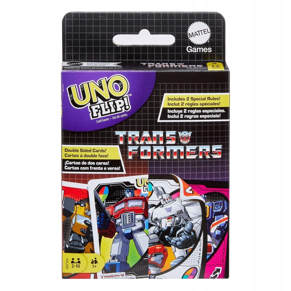 Gra-karciana-Transformers-UNO-Flip-karty-do-gry-Card-Game-Stan-opakowania-oryginalne