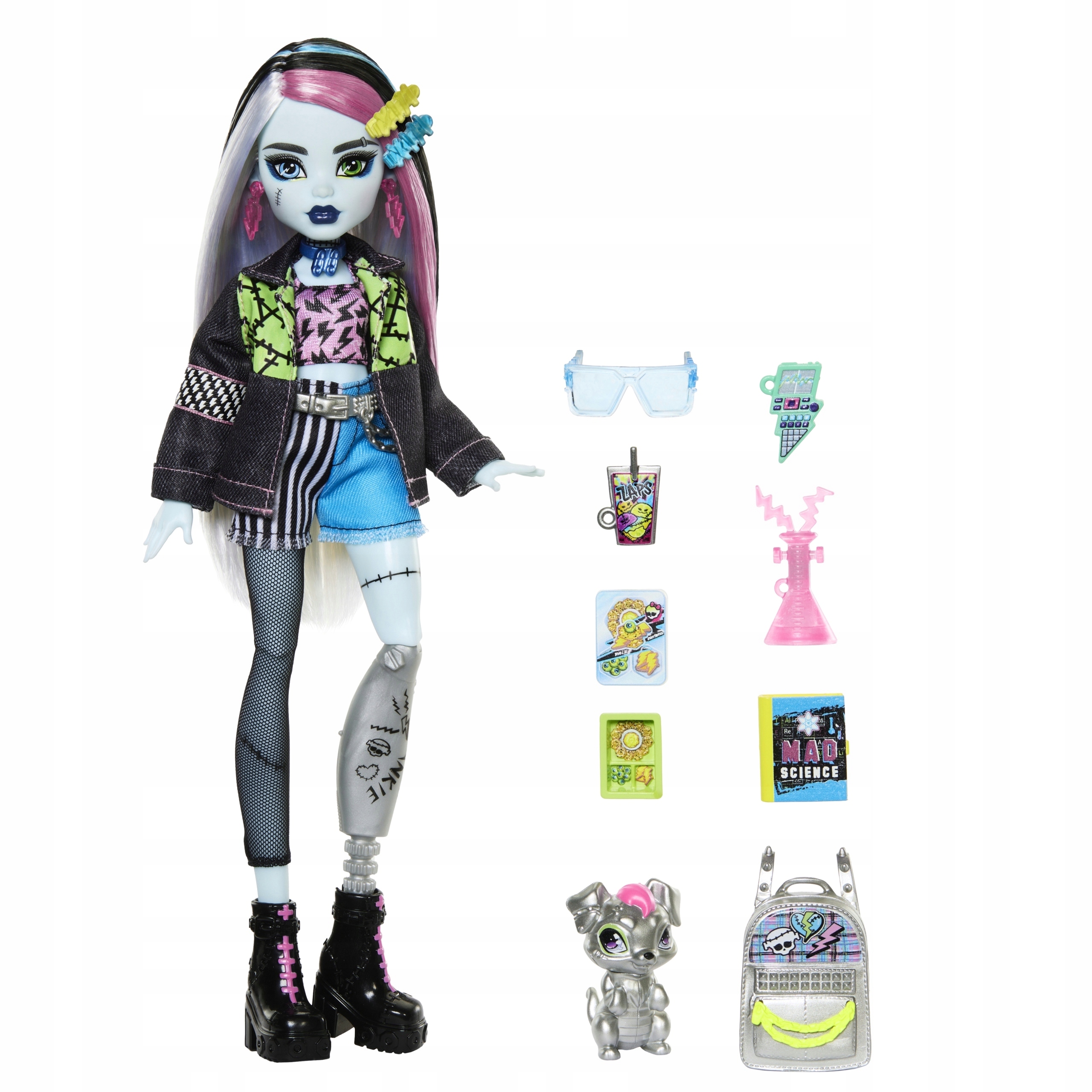 Monster-High-Lalka-podstawowa-Frankie-Stein-zwierzatko-Piesek-Watzie