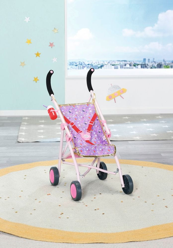 Wozek-dla-lalki-spacerowka-Baby-Born-43-cm-parasolka-skladany-swiecace-kola-Bohater-Bajka-brak