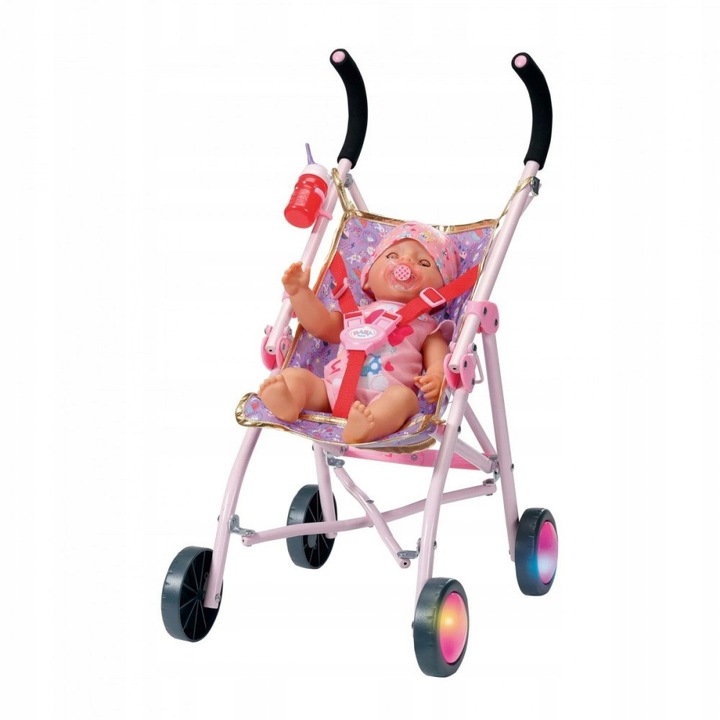 Wozek-dla-lalki-spacerowka-Baby-Born-43-cm-parasolka-skladany-swiecace-kola