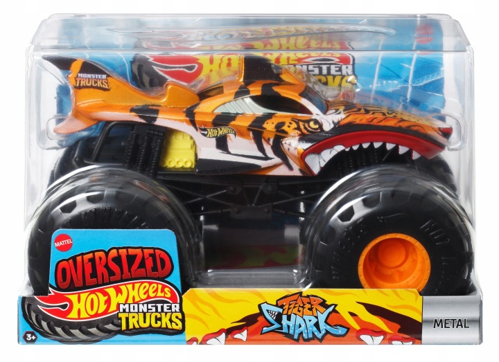 Hot-Wheels-Monster-Truck-Oversized-1-24-Tiger-Shark-JDR02-Stan-opakowania-oryginalne