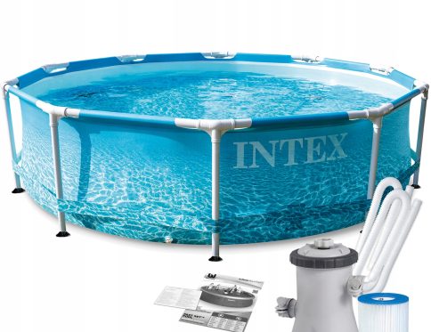 Basen 28208 intex z pompą i stelażem metalowym okrągły Intex 305×75