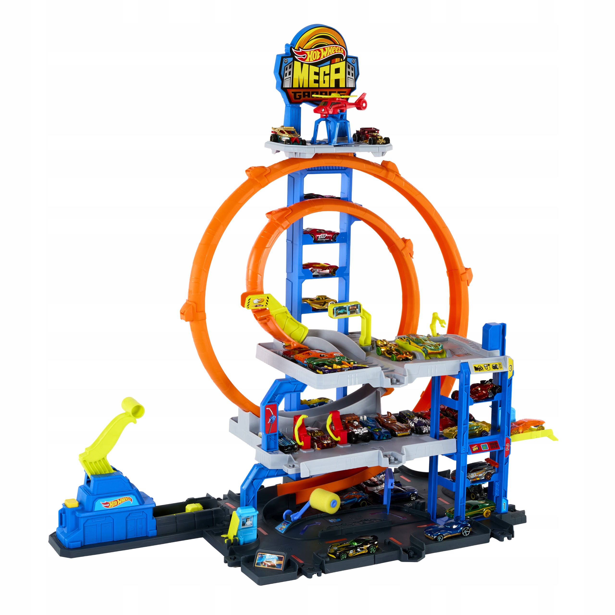 Hot-Wheels-Mega-Garaz-GIGAPETLA-Tor-wyscigowy-auto-JBM74