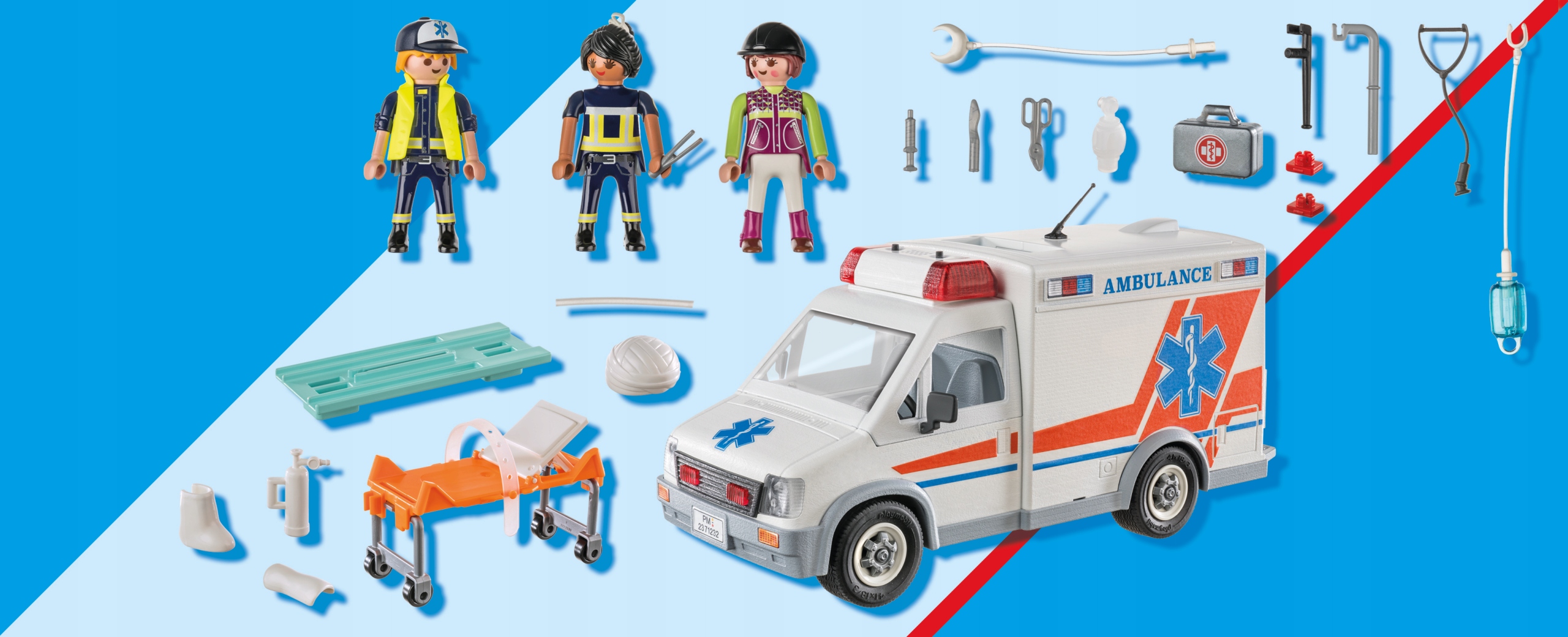 KLOCKI-PLAYMOBIL-KARETKA-AMBULANS-SWIATLO-DZWIEK-71232-Liczba-elementow-1