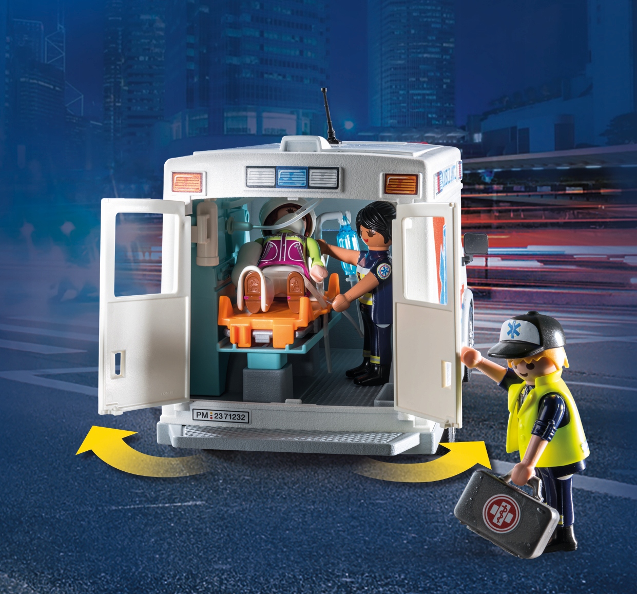 KLOCKI-PLAYMOBIL-KARETKA-AMBULANS-SWIATLO-DZWIEK-71232-Wiek-dziecka-4-lata