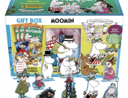 Karty kolekcjonerskie Muminki oryginalny Box 2 figurki