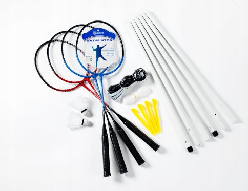 Zestaw do badmintona Sunsport Badminton dla 4 osób siatka rakietki tenis