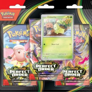Karty Pokemon Perfect Order boster Chikorita karta 3-Pack Blister