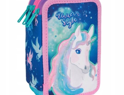 Piórnik rozkładany potrójny jednorożec unicorn z wyposażeniem CoolPack