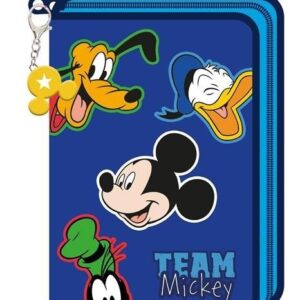 Piórnik rozkładany pojedyńczy z wyposażeniem Mickey