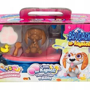Brudaski w Kąpieli Zestaw Łazienka piesek BEAGLE BIAŁO/BRĄZOWY błoto