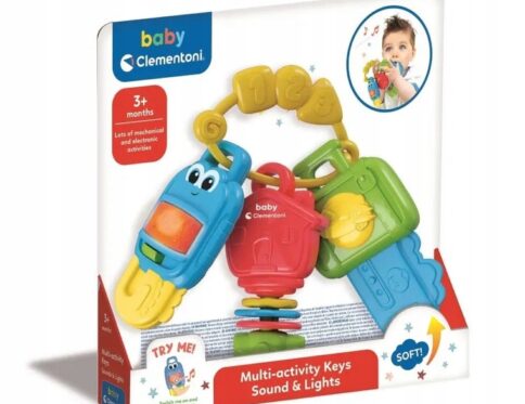CLEMENTONI BABY ELEKTRONICZNE KLUCZYKI grzechotka gryzak 17951 3m+