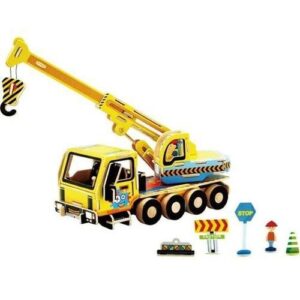 Puzzle Drewniany dźwig żuraw platforma auto budowlane Anek