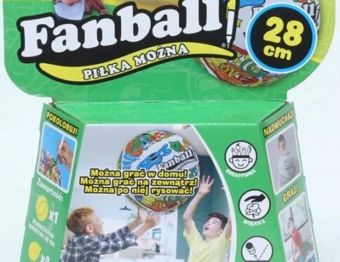 PIŁKA FanBall Piłka Można do kolorowania design zielone opakowanie 28 cm