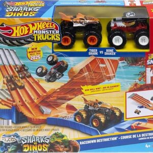 HOT WHEELS MONSTER TRUCK Wyścig z demolką zestaw torów + 2 autka