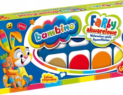 BAMBINO FARBY AKWARELOWE 24 + biel kryjąca + pędzelek