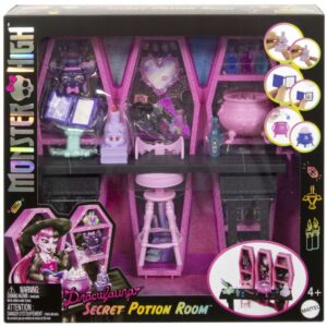 LALKA MONSTER HIGH SEKRETNY POKÓJ ELIKSIRÓW DRACULAURY mebelki