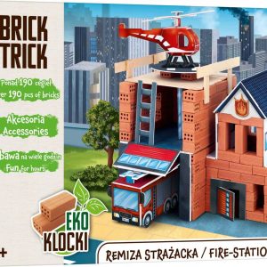 Klocki cegły Trefl Zestaw Remiza Strażacka Drewno Brick Trick