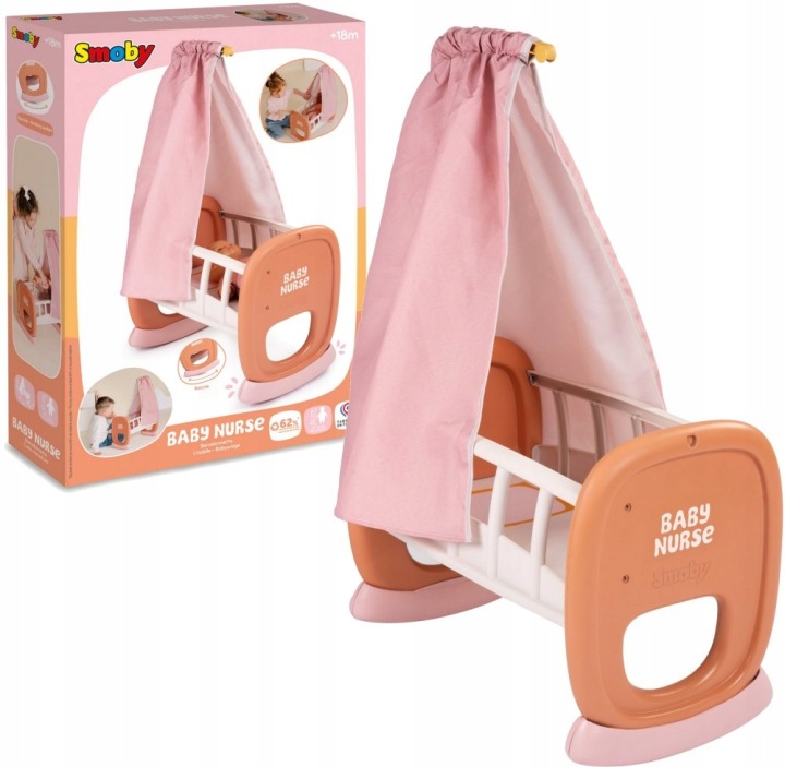 Smoby-Baby-Nurse-Kolyska-z-Baldachimem-dla-lalki-zabawka-dla-dziewczynki