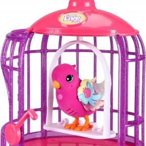 Interaktywny ptaszek w klatce ze świecącymi skrzydełkami Little Live Pets