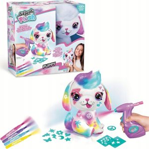 AIRBRUSH PLUSH POKOLORUJ PLUSZAKA PLUSZ PIES PIESEK MASKOTKA DO KOLOROWANIA